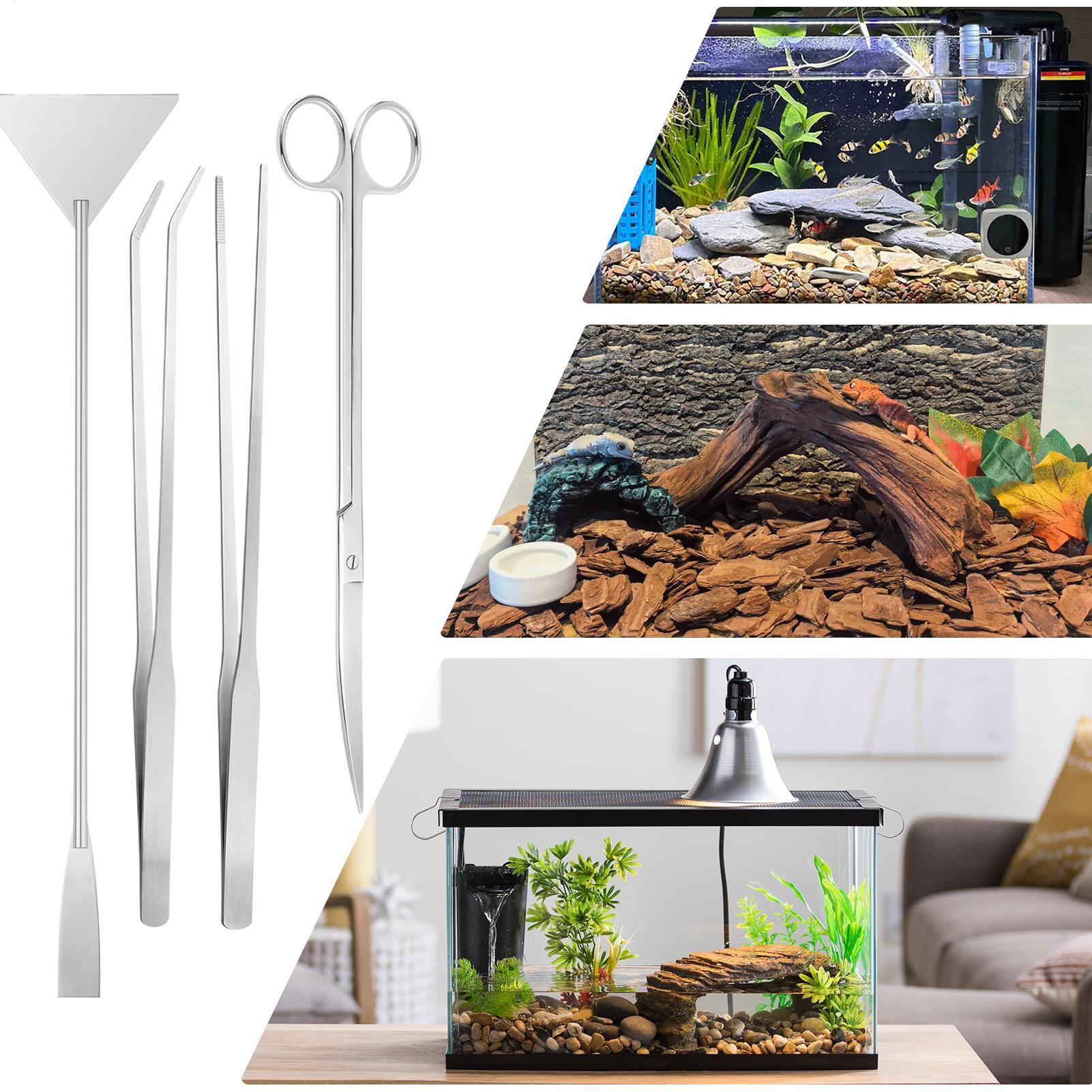 Planted Aquarium Cleaning Kit - Zestaw narzędzi akwariowych ze stali nierdzewnej,