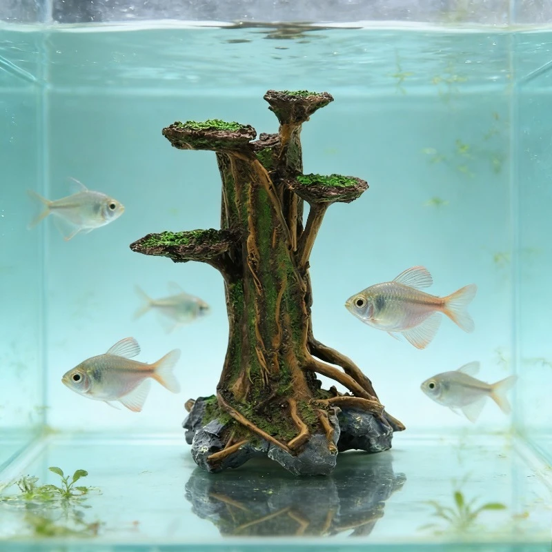 Sztuczne drzewko z mchem, deko – Planted Aquarium With Driftwood recenzja i cena